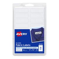 Avery No-Iron Fabric Labels, Washer & Dryer Safe, Handwrite, 1/2 x 1-3/4 Pack of 54 (40720)