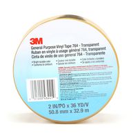 3M General Purpose Vinyl Tape 764, Transparent, 2 in x 36 yd, 5 mil