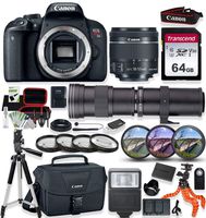 Canon EOS Rebel T7i DSLR Camera with 18-55mm STM Lens & 420-800mm Telephoto Zoom Lens Kit with Prime Accessory Bundle