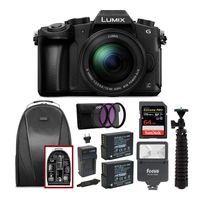 Panasonic LUMIX G85MK 4K Mirrorless Interchangeable Lens Camera Kit, 12-60mm Lens, Sandisk 170MB/s 64GB, 2 Spare Batteries, Charger, Backpack, Spider Tripod, Filter Kit, and Flash Bundle