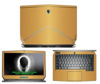 Decalrus - Protective Decal for 2015 Alienware 13 (13.3" Touch Screen) Laptop Gold Texture Brushed Aluminum Skin Skins case Cover wrap BA2015alienware13Gold