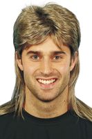 Smiffys mens Mullet Wig Brown/Blonde , One Size
