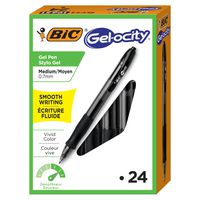 BIC Gel-ocity Original Retractable Gel Pen, Medium Point (0.7 mm), Black, 24-Count