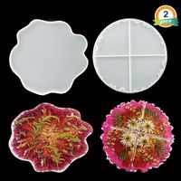 LET'S RESIN Silicone Resin Coaster Molds, Glossy Geode Silicone Molds and Puzzle Agate Coaster Molds, Epoxy Resin Molds for Making Faux Geode Agate Slice Coasters,Cups Mats,Jewelry Holders,Home Decor
