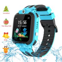 Themoemoe Kids GPS Watch. Kids Smartwatch with GPS Tracker Touch Screen IP68 Waterproof GPS/LBS Camera SOS Phone Game Birthday Gift for Girls Boys (Blue)