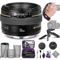 Canon EF 50mm f/1.4 USM Standard Telephoto Lens with Altura Photo Essential Accessory Bundle