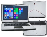 Decalrus - Protective Decal for 2015 Release Alienware 15 (15.6" Touch Screen) Laptop Silver Carbon Fiber Skin Skins case Cover wrap CF2015Alienware15TouchSilver