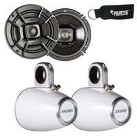 Polk Audio Marine Wake Tower Package with DB652 6.5" Coaxial Speakers and Wake Tower White Enclosures