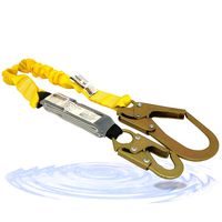 KwikSafety (Charlotte, NC) BOA 1 PACK (External Shock Absorber) Single Leg 6ft Safety Lanyard OSHA ANSI Fall Protection Restraint Equipment Snap Rebar Hook Connectors Construction Arborist Roofing