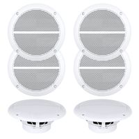 Enrock 3-EM602W 6 X Marine Dual Weather Resistant Full Range Speaker 250 Watts Peak Pack of 6 6 Speaker