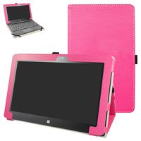 Insignia Flex 11.6 NS-P11W6100 Case,Mama Mouth PU Leather Folio 2-Folding Stand Cover for 11.6" Insignia Flex 11.6 NS-P11W6100 Windows 10 Tablet,Rose Red