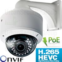 Urban Security Group 4MP H.265 IP PoE Dome Security Camera RCA Audio : 5MP 2.8-12mm HD Lens, 30x IR LEDs, Vandal & Weatherproof, ONVIF 2.4, View On Phone, Computer, NVR : Business Grade