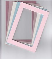 Pack of 10 8x10 Picture Mats, Pastel Colors, with White Core Bevel Cut for 5x7 Pictures