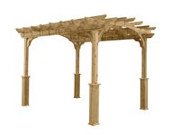 Suncast 10' x 12' Wood Pergola - Open Stable Pergola Perfect for Outdoor Settings, Backyards, Gardens, Patio BBQs, Outdoor Party