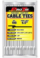 Pro Tie N6QO100 5.5-Inch Quik Off Tear Away Cable Tie, Nylon, Pack of 100