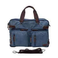 15.6inch Laptop Bag,Sheng TS Hybrid Multifunction Messenger Bag Convertible Laptop Rucksack BookBag Canvas for Men,Women,College Students (Vintage Blue Canvas, 15.6 inch)