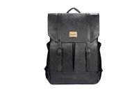 Zebella Women Vintage Leather Backpack College Bookbag Laptop Bag Black Faux Leather Backpack Purse Weekend Travel Daypack