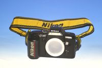 Nikon N5005 35mm SLR AF Film Camera Body & Yellow Nikon Strap Perfectly Working