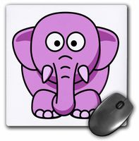 3dRose LLC 8 x 8 x 0.25 Inches Mouse Pad, Cute Baby Pink Elephant (mp_41723_1)