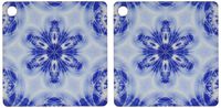 3dRose Blue White Abstract Flower Floral Kaleidoscope Fractal Art Key Chains, Set of 2 (kc_185051_1)