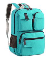 School Backpack Vintage Canvas Laptop Backpacks Men Women Rucksack Bookbags (Teal)