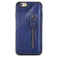 CUSKING Premium Wallet Stand Case for Apple iPhone 6 / iPhone 6s with Card Holders and Magnetic Closure, Multifunctional Shockproof Case, Blue