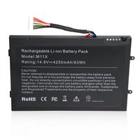 ARyee M11X R3 M14X R2 Battery for Dell Alienware New Laptop Replacement Fit Alienware M11x R2 R3 M14X R2 P18G P06T 312-0984 8P6X6 999T2086F DKK25 KR08P6X6[14.8 63Wh]