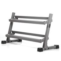 XMark's Two Tier Heavy Duty Steel Dumbbell Rack with Angled Shelves