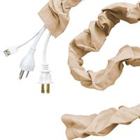 Cordinate Fabric Cord Cover, 6 ft, Hides Cables, Great for Lamps, Light Fixtures, and Desks, Cable Management, Easy Installation, Champagne, 40730