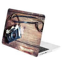 TOP CASE - Retro Series Rubberized Hard Case Compatible MacBook Pro 15" with Retina Display Model: A1398 - Retro Camera on Vintage Wooden