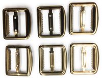 6 Vest Buckle , Slide Fastner , Bronze Plating 7/8" Center