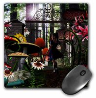 3dRose LLC 8 x 8 x 0.25 Inches Mouse Pad, Alice at Wonderlands Garden Gate (mp_18588_1)