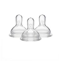 Medela Medium Flow Nipples with Wide Base, 3 Pack, Baby Age 4-12 Months, Compatible with All Medela Breast Milk Bottles, Made Without BPA