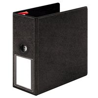 Cardinal Prestige Locking Slant-D Ring Binder, 5-Inch, with Label Holder, Black (18061V2)