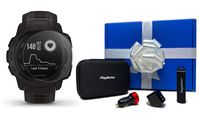 Garmin Instinct (Graphite) Beat Yesterday Gift Box Bundle | +HD Screen Protectors, PlayBetter Portable Charger, Car/Wall Adapters & Protective Case | Rugged, HR, TrackBack | Ultimate Outdoor Watch