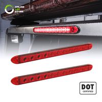 2pc 16" 11 Red LED Trailer Light Bar [DOT Compliant] [IP65 Waterproof] [Park/Brake/Turn Signal] Running Marker ID Rear Trailer Tail Light Bar for 80" Motorcycle Utility Marine Boat Trailers