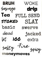 Slang Word Stickers - Set 2 - Waterproof, Large, Funny, Slang Words Decals - Laptop, Skateboard, Water Bottle