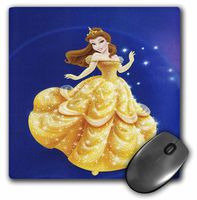 3dRose LLC 8 x 8 x 0.25 Inches Mouse Pad, Fairy Princess in Yellow Dress on Blue with Stars (mp_41583_1)