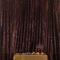 Eternal Beauty Coffee Sequin Wedding Backdrop Photography Background Party Curtain, 6Ft X 8Ft