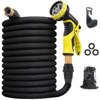 Aterod 75 feet Expandable Garden Hose, Extra Strength Fabric, Flexible Expanding Water Hose with 9 Function Spray Nozzle