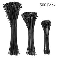 300 Pack Zip Cable Ties - Typhon East - 3 Sizes: 14", 10", 8" - Great for Cable Management and Securing.