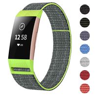 HAPAW Nylon Bands Compatible with Fitbit Charge 3, Soft Adjustable Breathable Sport Replacement Band Accessories Wristband Women Man for Charge 3 / Charge 3 SE Watch