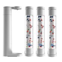 FIZZpod Soda Maker - Fizzy Drink Machine with 3 PET Bottles, 3 Caps, 1 Carbonator Cap and Manual - Make Homemade Sparkle Water, Juice, Coffee, Tea and Cocktail Drinks with Fruit (White)