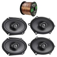 2X Kenwood KFC-C5795PS 5x7 360W 3-Way Custom Fit Coaxial Speakers + 2X KFC-1665S 6 1/2" Inch 2-Way Audio Speaker + Enrock 16g 50 Ft Speaker Wire