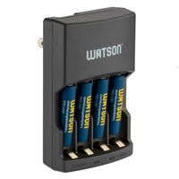 Watson Rapid Charger with 4 AAA NiMH Rechargeable Batteries (950mAh)