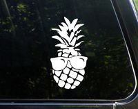 Pineapple with Sunglasses - 3-3/4" x 7-1/4" - Vinyl Die Cut Decal/Bumper Sticker for Windows, Cars, Trucks, Laptops, Etc.