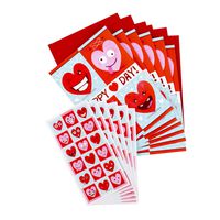 Hallmark Pack of Valentines Day Cards for Kids with Stickers (6 Valentine Cards with Envelopes, 6 Heart Emoticon Sticker Sheets)