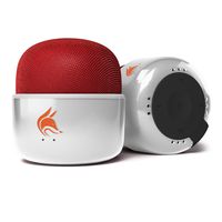 Mini Bluetooth Speaker with FM Radio - an Elegant Small Speaker with a Big 5W Sound. Wireless Speaker for iPhone, iPad, Smartphone. Pocket Size Portable (White & Red)