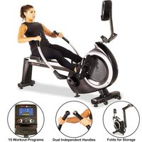 Fitness Reality 4000MR Magnetic Rower Rowing Machine with 15 Workout Programs, 2677, Black