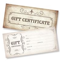 25 Blank Gift Certificates for Business - Vintage - Size 4"X9" - Ideal for Hair Salon, Spa, Beauty Salon, Nail Salon, Massage Salon and Other Small Businesses.